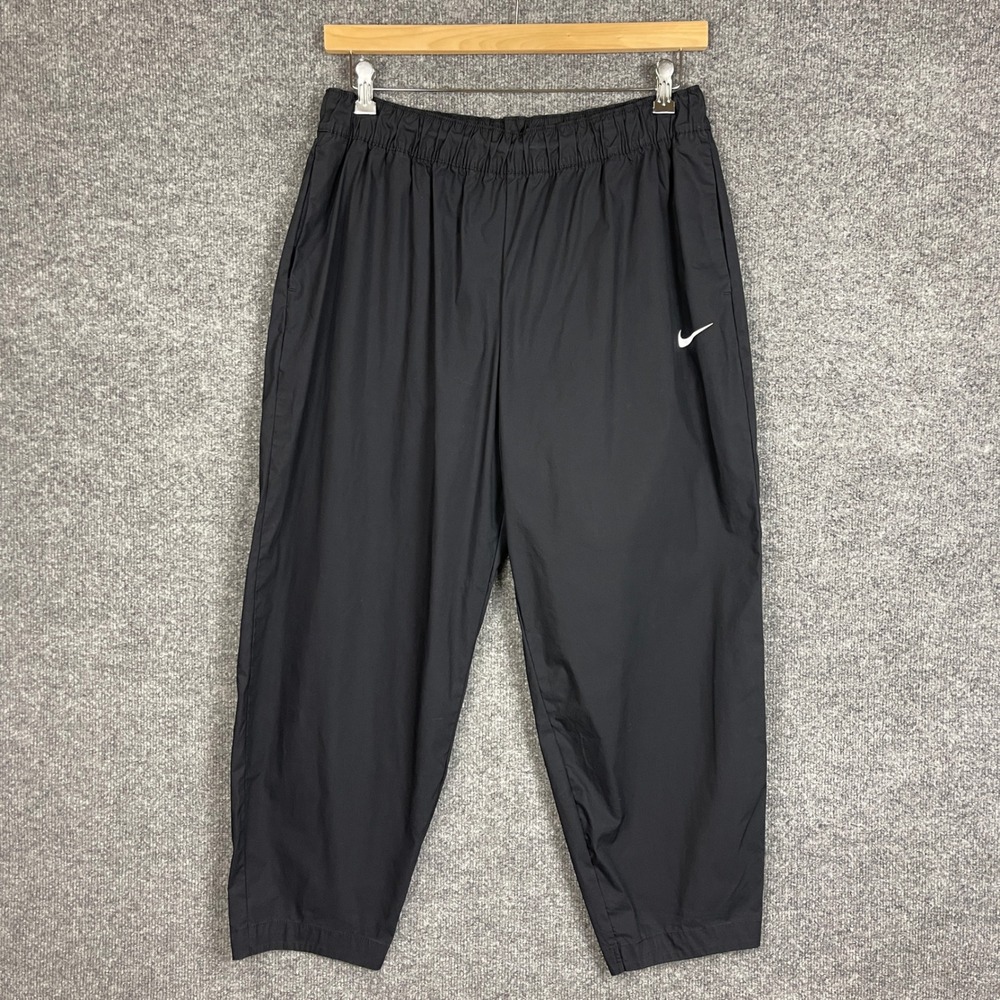 Nike Track Pants Womens XL Black Excellent Elastic Waist Swoosh Logo Joggers